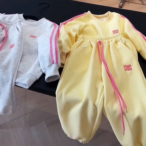 儿童卫衣黄色春秋女童运动套装