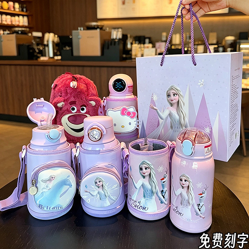迪士尼冰雪316钢吸管保温杯礼盒