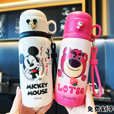 迪士尼卡通吸管保温杯316不锈钢