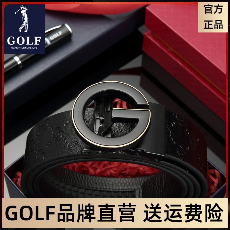 GOLF男士真皮皮带2025新款高档商务自动扣腰带年轻人时尚牛皮裤带,服饰配件/皮带/帽子/围巾,腰带/皮带/腰链,淘宝优惠券,粉丝福利购,淘宝优惠卷
