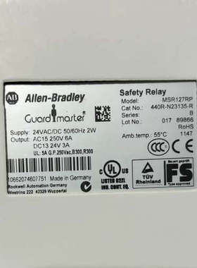 AB罗克韦尔安全继电器MSR127RP，号440R-N2议价