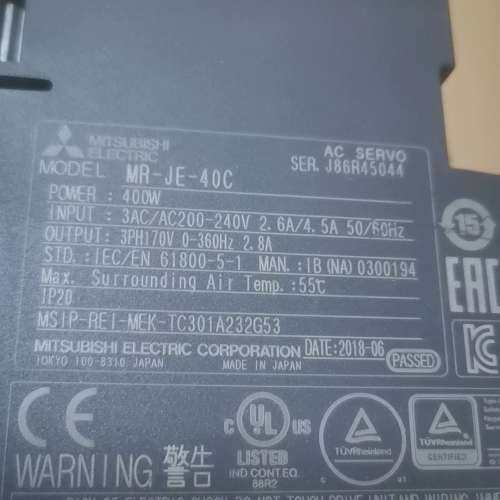 MR-JE-40C 400W伺服驱动器！CC-Link议价
