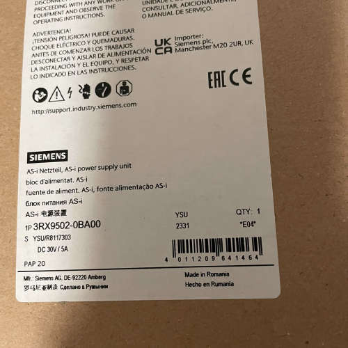 3RX9502-0BA00  AS-i 电源 5A 120V议价