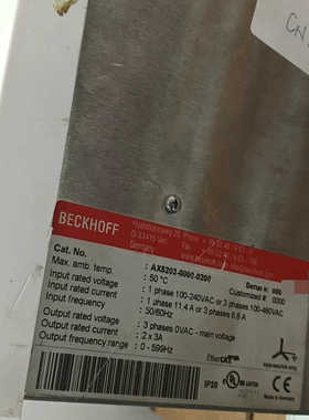 倍福BECKHOFF驱动器AX5203-0000-0200，议价