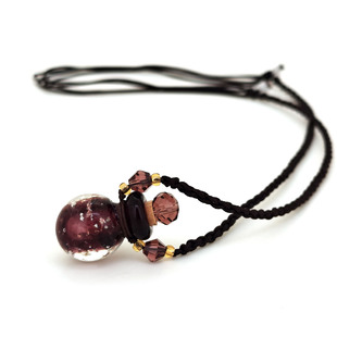 圆葫芦沙子夜光扩香琉璃精油瓶项链女小夜明珠香薰香水瓶吊坠礼物