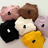 儿童长袖 男女童德绒打底衫 春秋冬新款 T恤洋气宝宝内搭半高领上衣