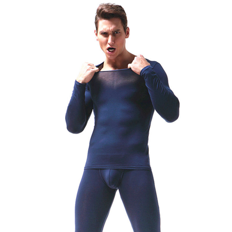 MENS AUTUMN CLOTHES AUTUMN PANTS SET YOUTH MODAL SLIM WARM THIN STRETCH FALL|WINTER BASIC UNDERWEAR