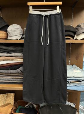 实体女装2026春季新款韩撞色腰头系带弯刀束腿卫裤休闲舒适长裤