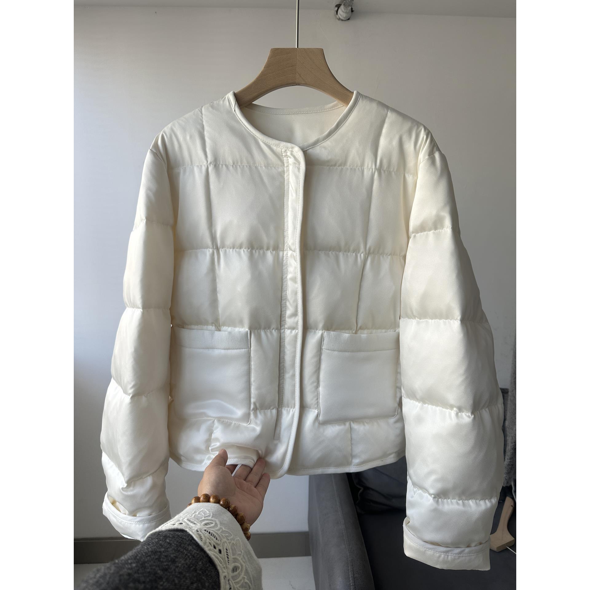 欧韩女装【高档鹅绒服】精致缎面冬季御寒保暖羽绒服淑潮面包服洋