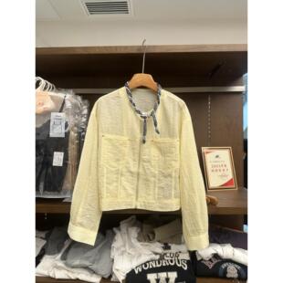 双口袋宽松显不人空 休瘦闲慵挑懒风短外套潮春夏季 实体女装 韩薄式