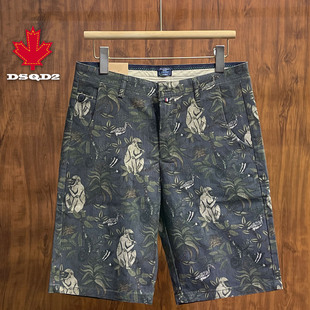 印花短裤 外穿棉质水洗五分中裤 男士 2025新款 子 夏天潮流沙滩裤 爆款