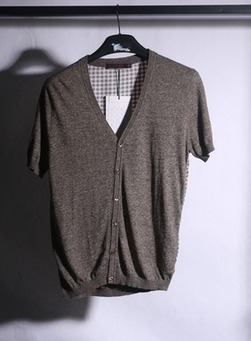 诺丁牌 充满商务设计感 聚酯+亚麻 高端男装休闲T恤NF64061-062