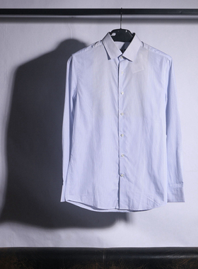 卡尔牌 充满商务设计感 棉+蚕丝 高端男装休闲衬衫3509FSN2