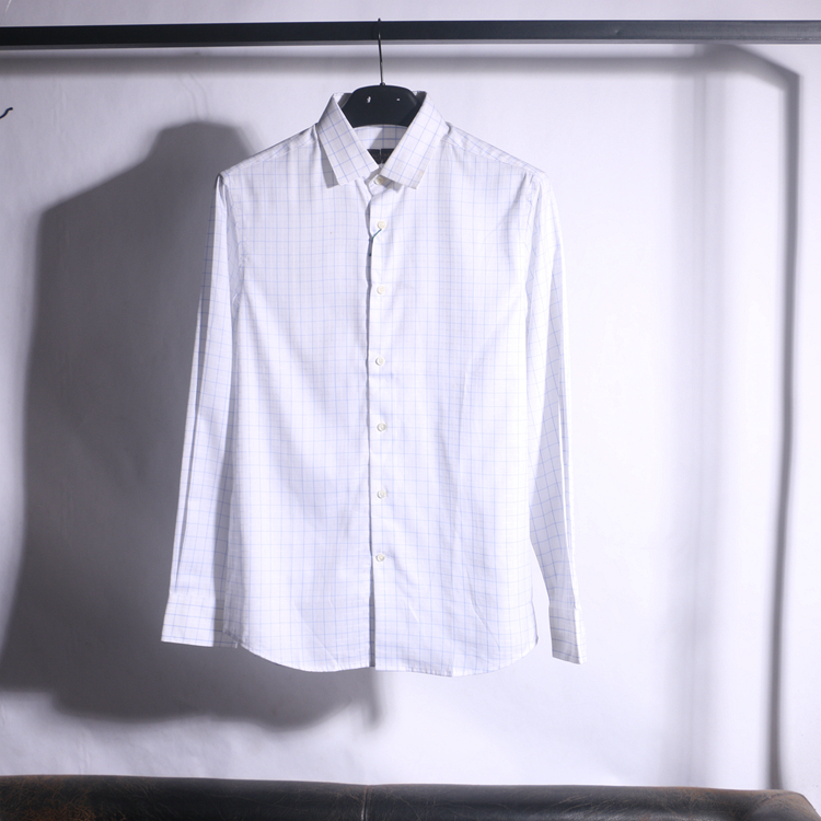 卡尔*顿线下1980元 纯棉 商务高端男装休闲衬衫格子上衣3705XCN1