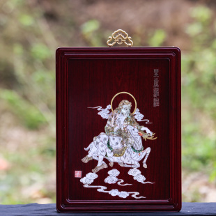 传承螺钿工艺缅甸花梨镶嵌十八罗汉挂屏门神中式装饰工艺品