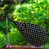 非遗螺钿漆器琵琶 宝相花庄细强复刻手工镶嵌 四弦琵琶