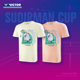 威克多VICTOR胜利苏迪曼羽毛球速干文化衫T恤亚锦赛联名上衣