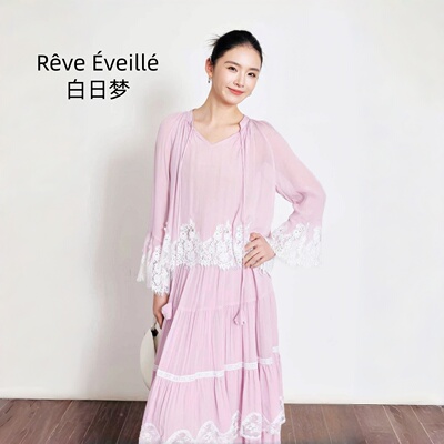 南油高端法式蕾丝大摆套装