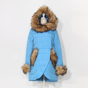 幻彩蓝炫彩镭射面料冬季羽绒服女款2025年新款时尚洋气小个子修身