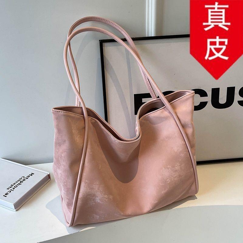 复古女式单肩感高级真皮大包休闲包大容量托特包手包拎通勤2026包