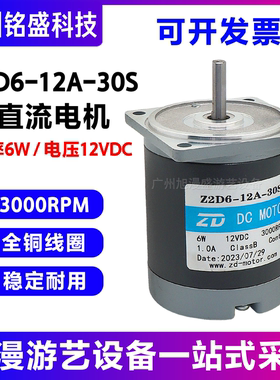 Z2D6-12A-30S电机功率6W电压12VDS/3000RPM直流电机