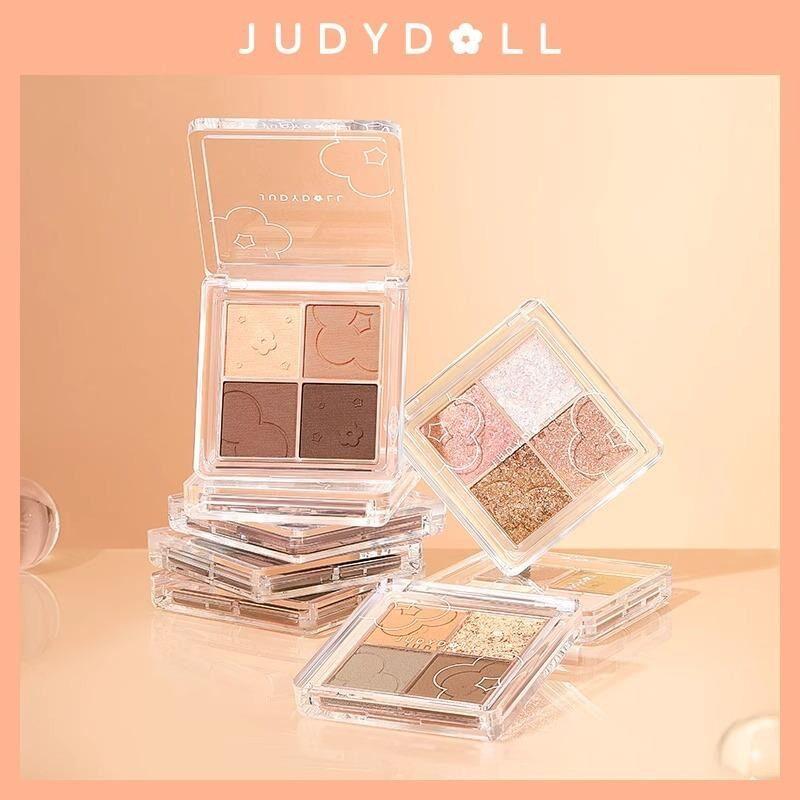 Judydoll橘朵四色眼影盘日常淡妆大地色高光亮片朵朵盘珠光哑光