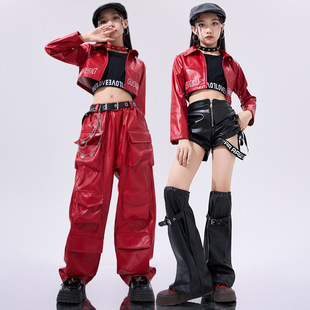 女童潮酷時髦兒童走秀jazz女團(tuán)舞蹈服少兒街舞演出服 爵士舞服裝