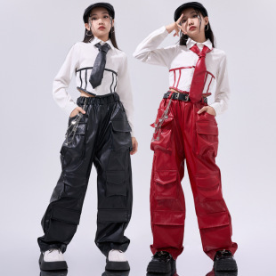 女童潮酷時髦少兒走秀jazz兒童街舞演出服女團(tuán)舞蹈服 爵士舞服裝
