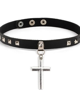 New Spike Choker Necklaces Punk Faux Leather Collar For Wom