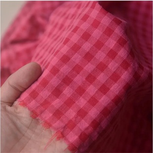 Cotton Han Bubble DIY Rose Checkered Cloth Polyester Fabric