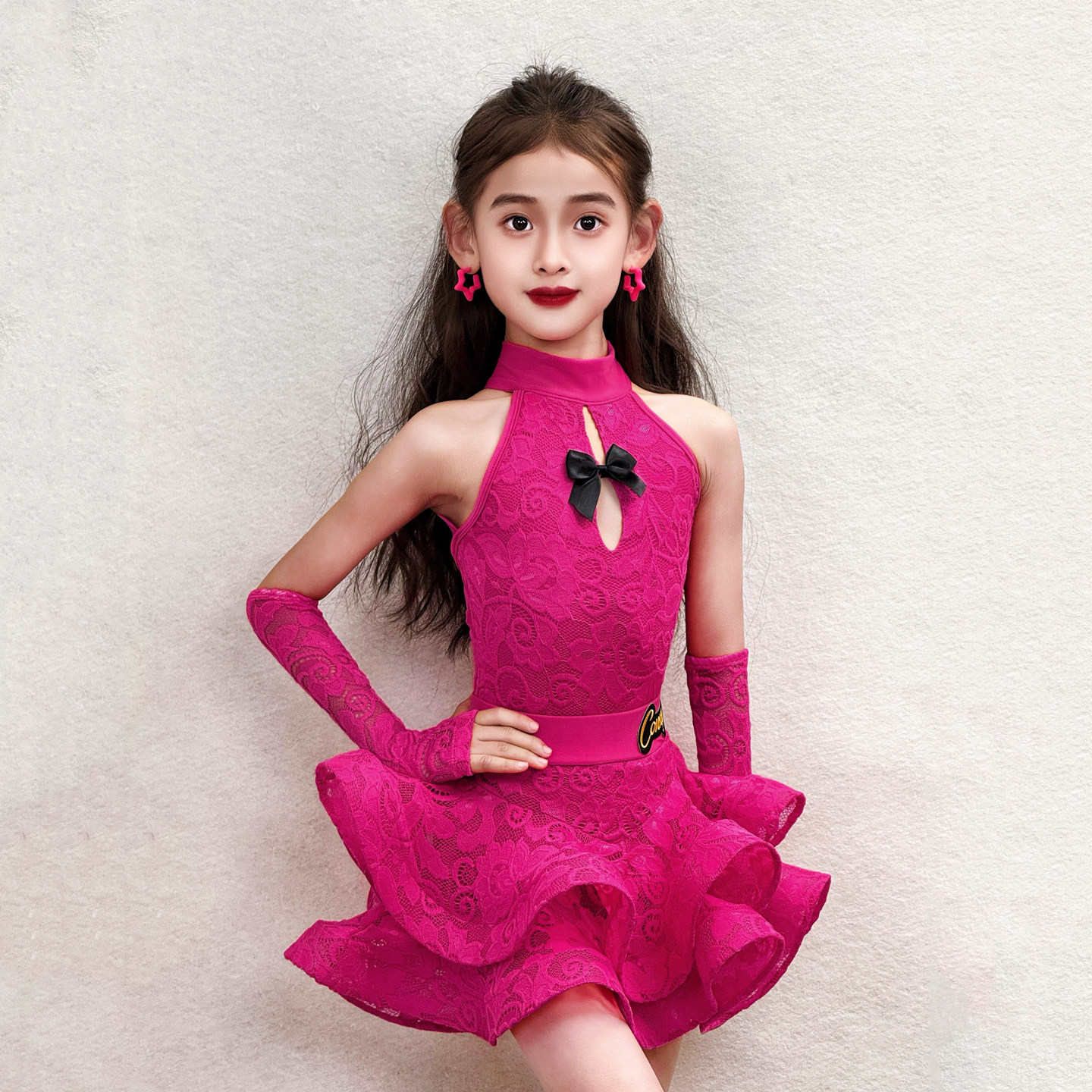 CONNY康尼拉丁舞套装女儿童演出表演服舞蹈练功挂脖上衣鱼骨裙子,运动/瑜伽/健身/球迷用品,拉丁舞练习套装,淘宝优惠券,粉丝福利购,淘宝优惠卷