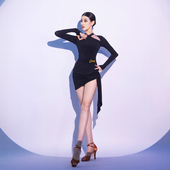 长袖 CONNY新款 拉丁舞服女跳舞蹈集训练功服半身裙上衣表演出套装