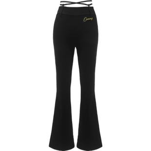 CONNY康尼新款绑带中高腰舞蹈练功长裤摩登拉丁舞服装形体裤子女