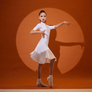 速发少演拉丁舞比赛服舞蹈专业考级练儿裙演出表功艺考规定服装