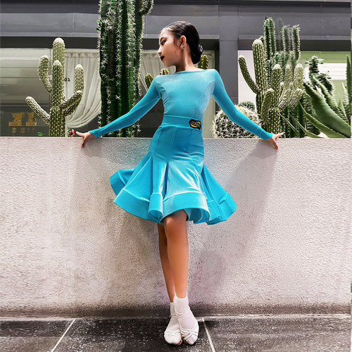 CONNY儿童拉丁舞规定服丝绒套装