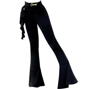 CONNY康尼拉丁舞服下装跳舞蹈练功长裤女儿童国标摩登裤子大喇叭