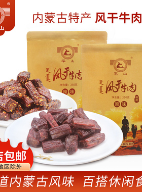 罕山牛肉干通辽特产内蒙古小吃手撕肉干零食小块 风干牛肉250g*2