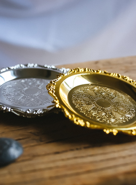 金属首饰盘小巧风下午茶项链摆件