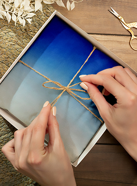 复古手账素材纸清新浪漫礼品包装纸渐变蓝色文艺海洋风半透diy