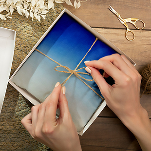 复古手账素材纸清新浪漫礼品包装纸渐变蓝色文艺海洋风半透diy