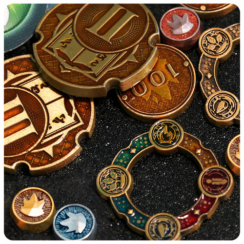 墨鱼游戏桌游配件四季物语金属