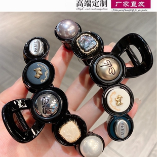 韩国小众复古头发抓夹中号11CM高级感盘发鲨鱼夹后脑勺夹子发卡女