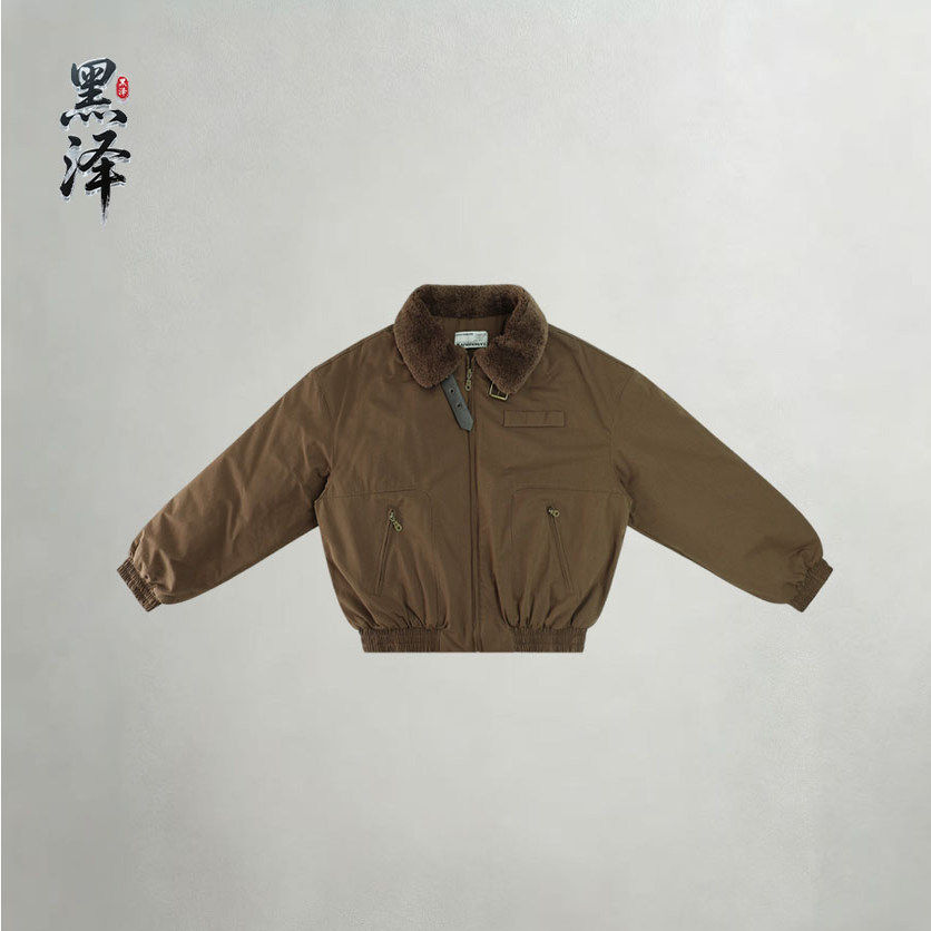 冬季潮男棉衣棉袄加厚羊羔毛领复古美式毛领短款宽松棉服外套男装