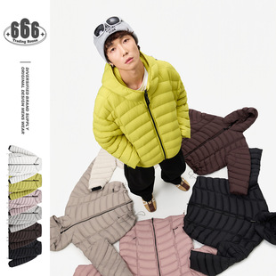 情侣款排骨羽绒服90白鸭绒冬季保暖无胆穿刺龟背连帽羽绒外套男女