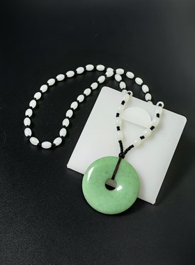 天然东陵玉吊坠50MM男女款项链玉坠玉石挂件