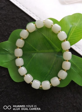 天然保真正品佘太翠玉手串路路通手链女款单圈8mm桶珠知性优雅