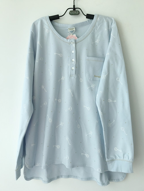 针织纯棉长裤家居服睡衣套装
