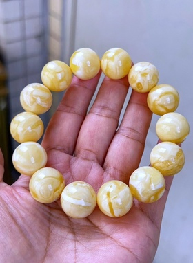 37.15克16加俄料妖白花手串蜡质浓稠饱满花纹妖孽妩媚精配无瑕226