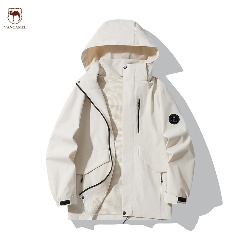 西域骆驼春秋款单层户外情侣款软壳冲锋衣防风防雨外套男休闲透气