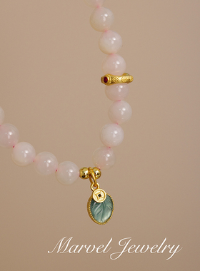 天然和田玉熟藕粉手链单圈女春款